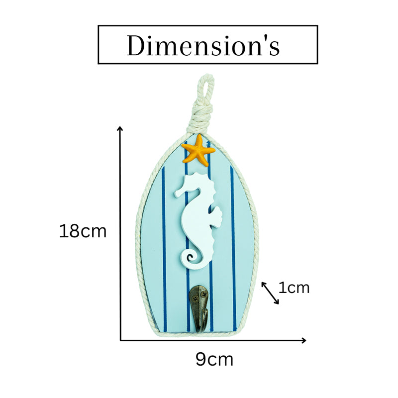 Sea Horse Perch Wood Wall Hook media 5