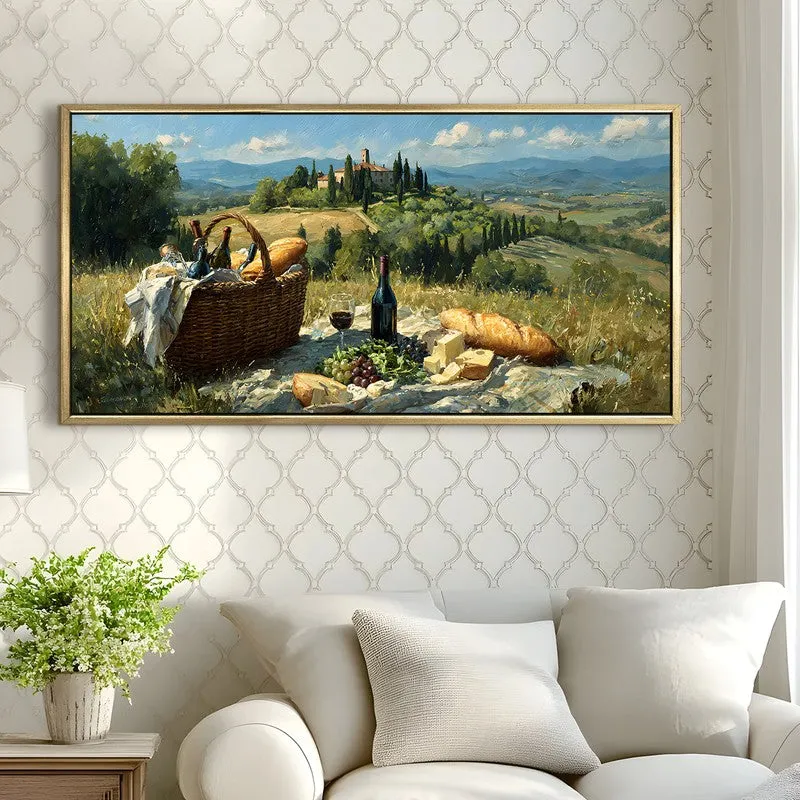 Rustic Picnic Canvas Wall Painting With Frame media 4