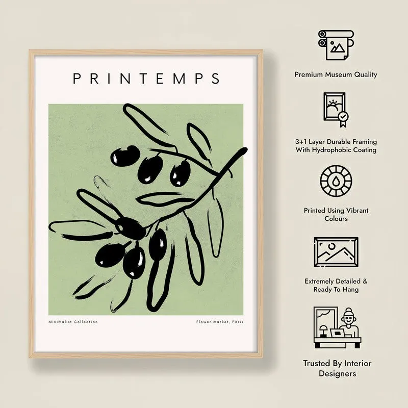Spring Gestures Canvas Wall Painting With Brown Frame media 9