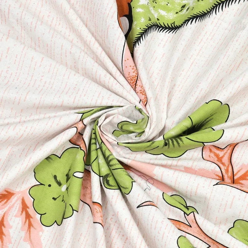 Classica Cotton Bedsheet (Off White,Green) - 240 TC media 5