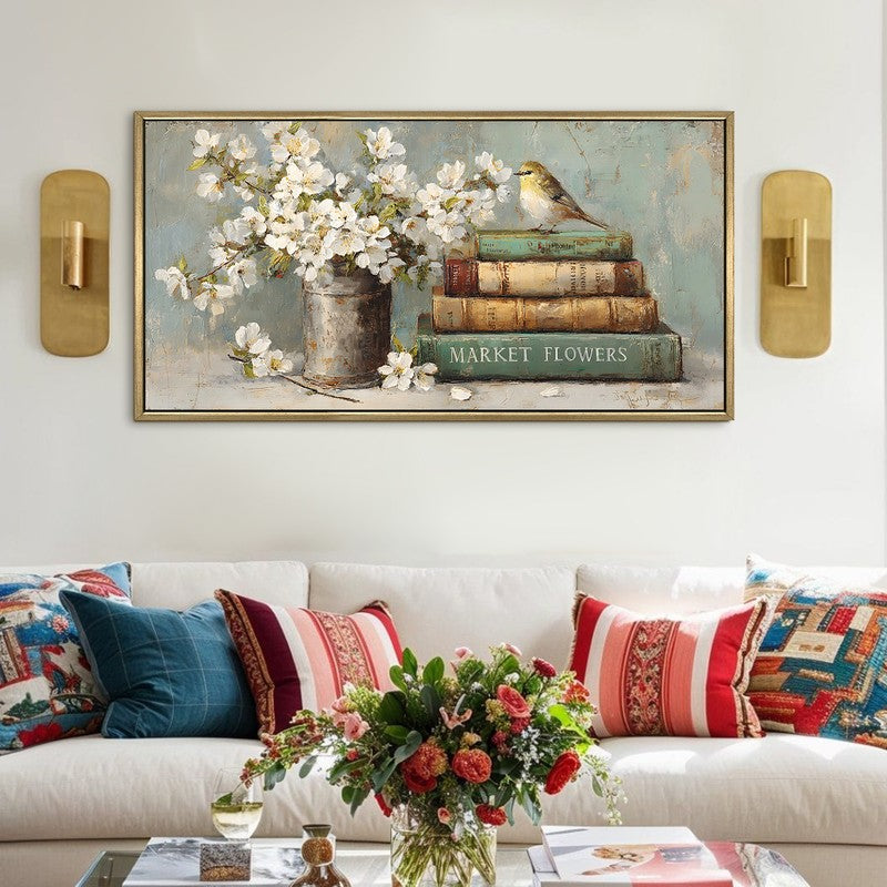 Sparrowlike Canvas Wall Painting With Frame