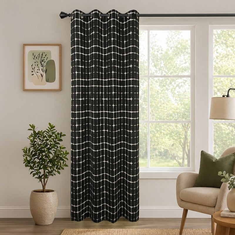 Timeless Plaid Curtain - Black