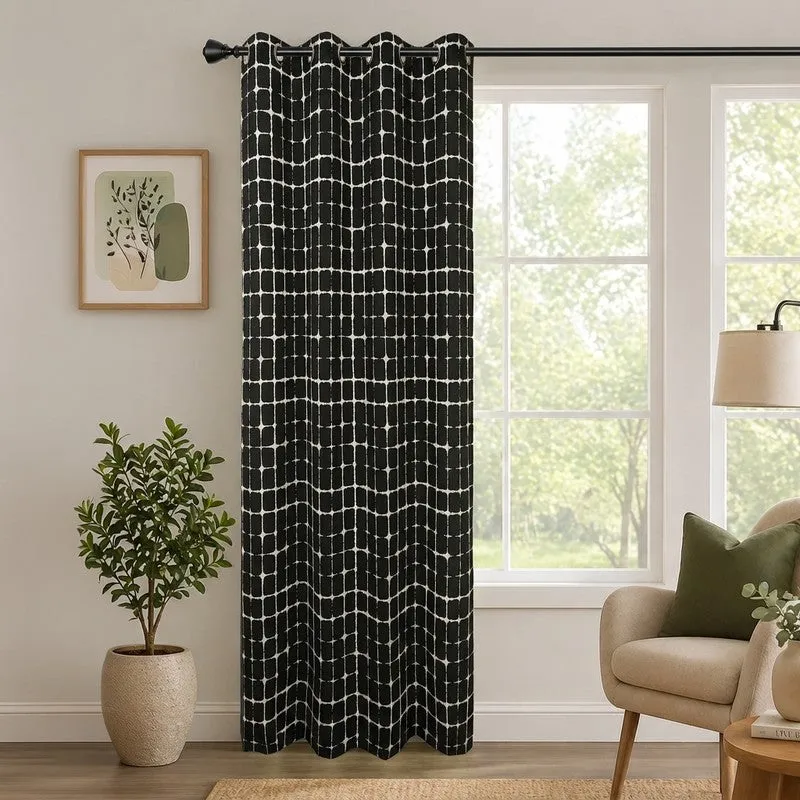 Timeless Plaid Curtain - Black media 1