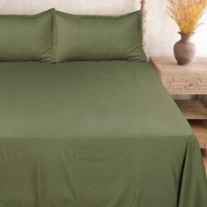 Cloud Drift Microfiber Bedsheet (Olive Green) - 140 GSM media 3