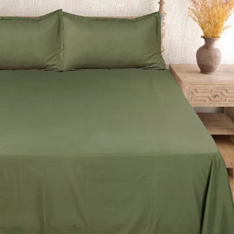 Cloud Drift Microfiber Bedsheet (Olive Green) - 140 GSM media 3