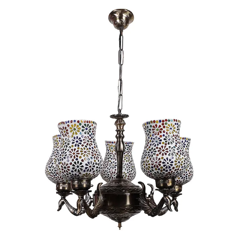 Ervo Mayoora Mosaic Golden Antique Ceiling Lamp media 5