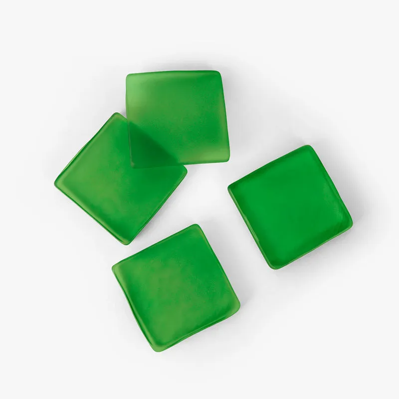 Glossy Diamond Mist Glass Coaster (Green) - Set Of Four media 5
