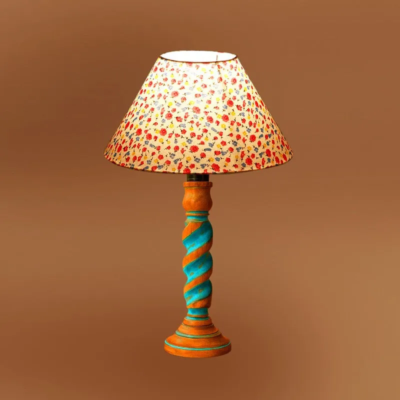 Elara Arin Floral Wooden Table Lamp - Multicolor media 7