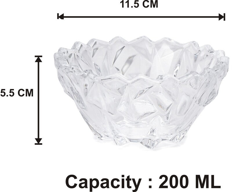 Daisy Glass Dessert Bowl (200 ML Each) - Set Of Six media 4