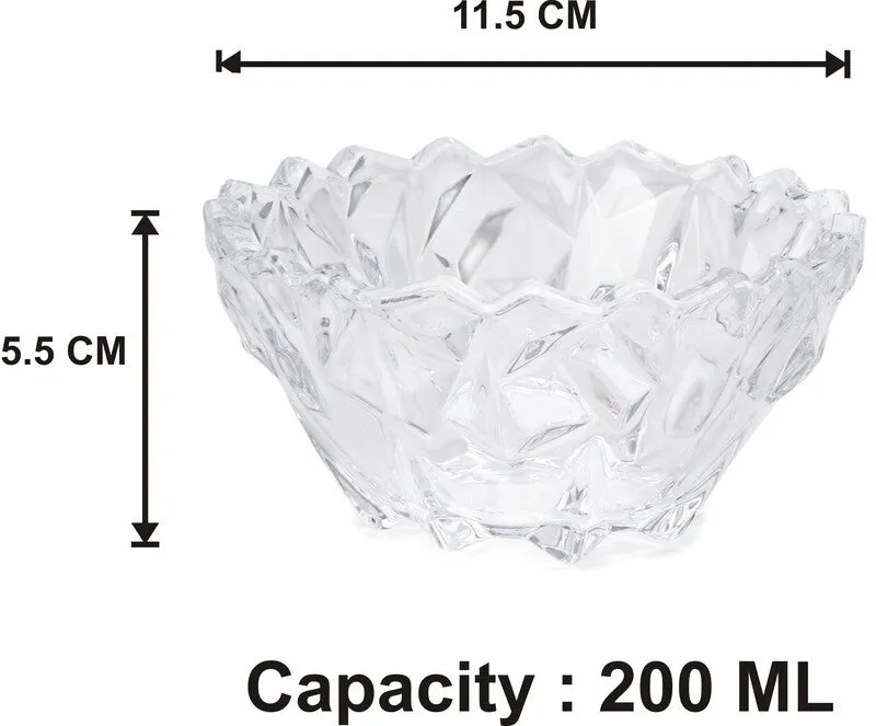 Daisy Glass Dessert Bowl (200 ML Each) - Set Of Six media 4