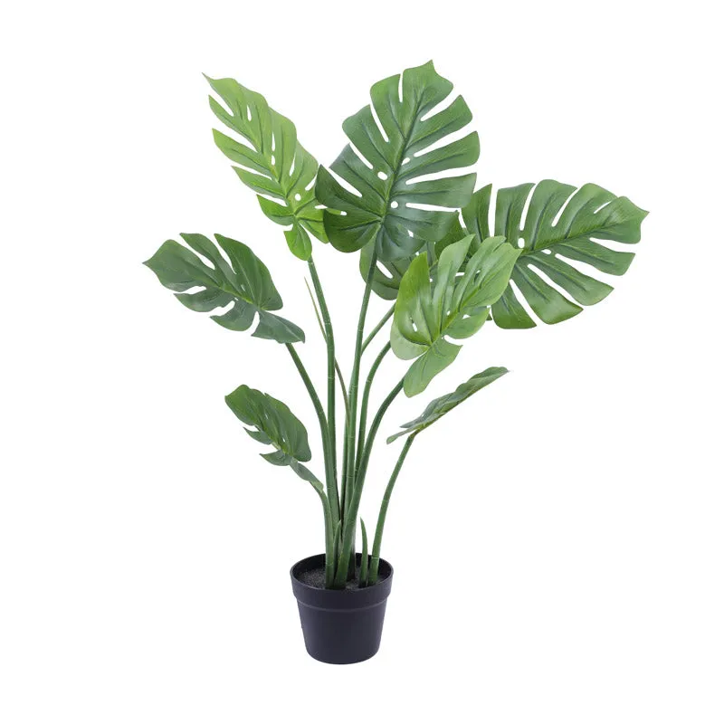 Artificial Realistic Monstera Plant With Black Plastic Pot - 3 Feet media 5