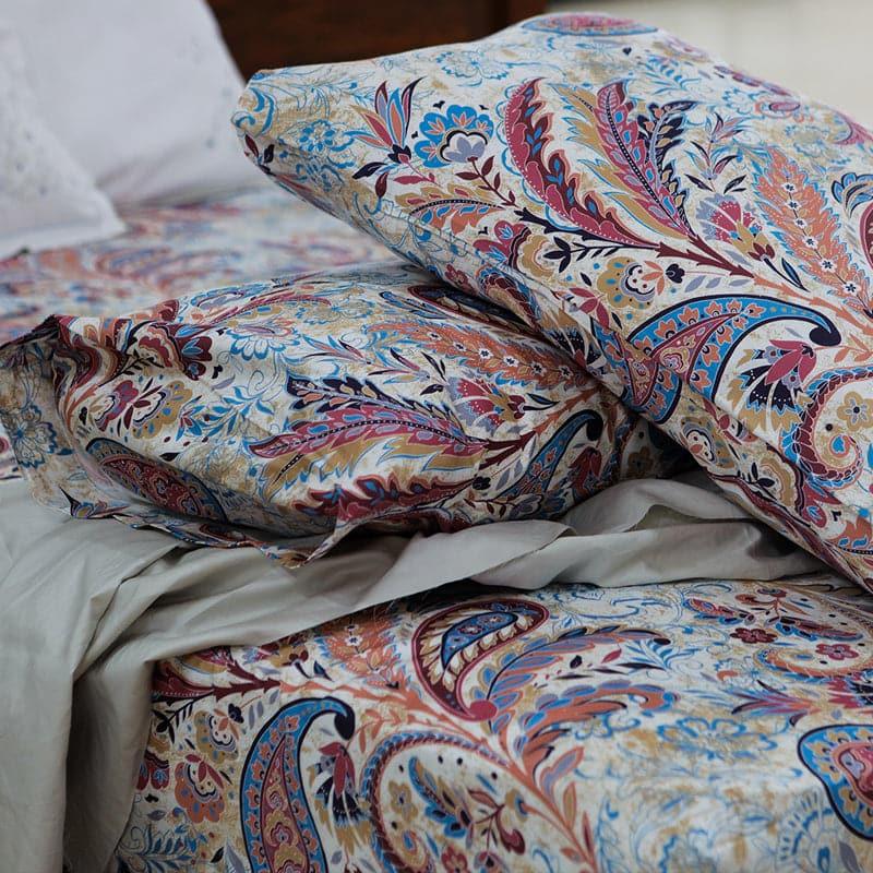 Duna Boheme Floral Cotton Bedsheet (Red) - 254 TC media 6
