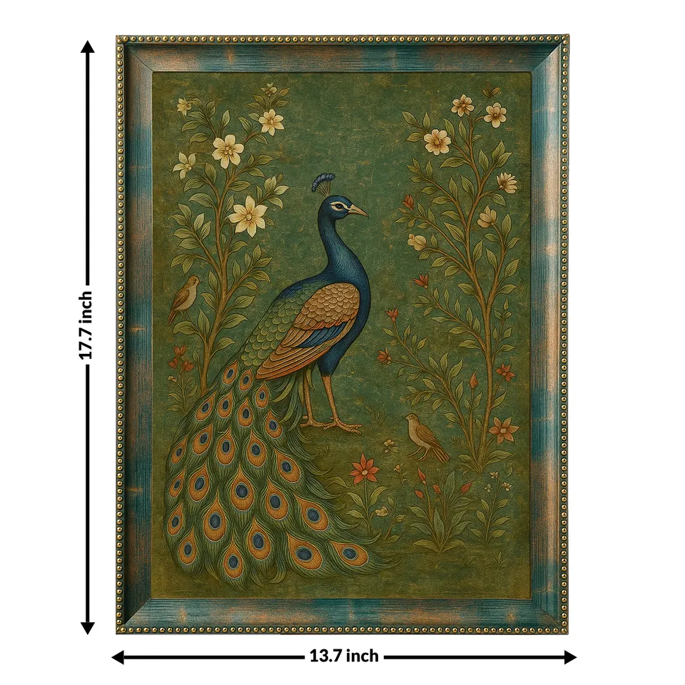 Royal Peacock Bloom Wall Art - Set Of Two media 7