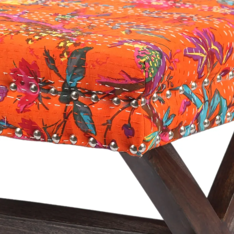 Jirox Sheesham Wooden Bench - Orange media 6
