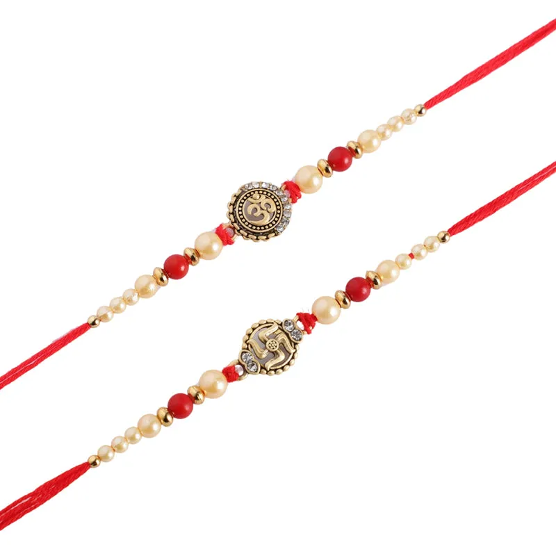 Swastik Rakhi with Roli Chawal - Three Piece Set media 7