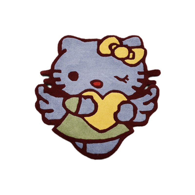 Hello Kitty Wool Carpet - Blue,Yellow