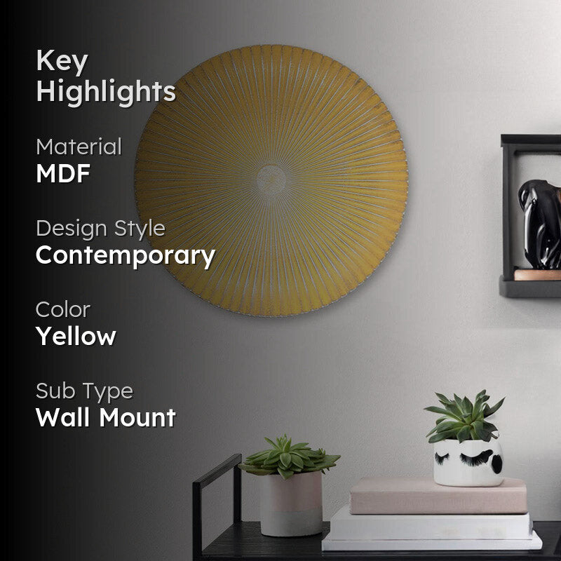 Rosalie Sunburst MDF Wall Accent - Yellow media 2