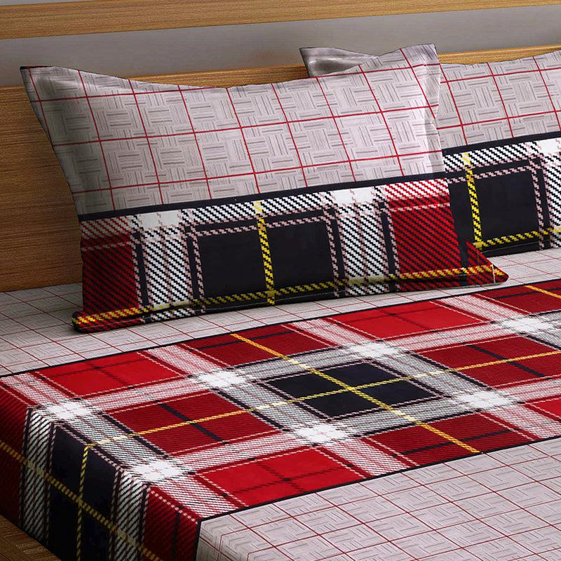 Wizzer Checkered Bedsheet - 150 GSM media 4