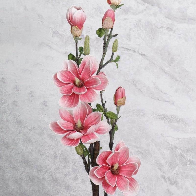 Artificial Magnolia Flower Stick With Lasting Charm - Red media 3