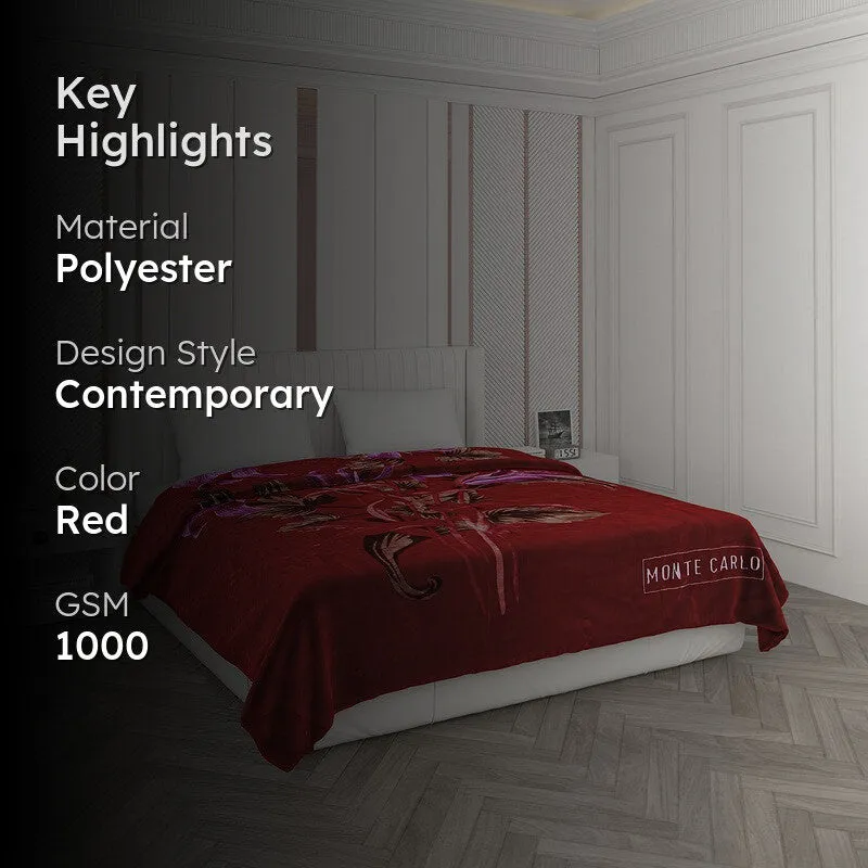 Monte Carlo Crimson Elegance Blanket - 1000 GSM media 2