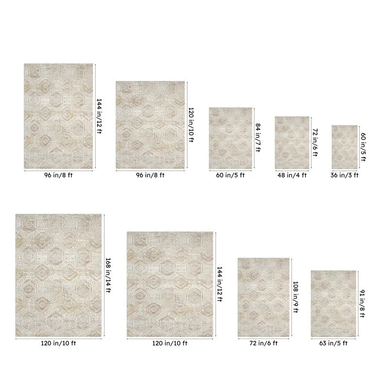 Letti Abstract Carpet - Beige - 10