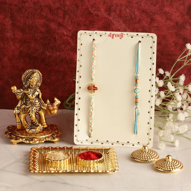 Murali Rudraksha & Evil Eye Rakhi Hamper media 1