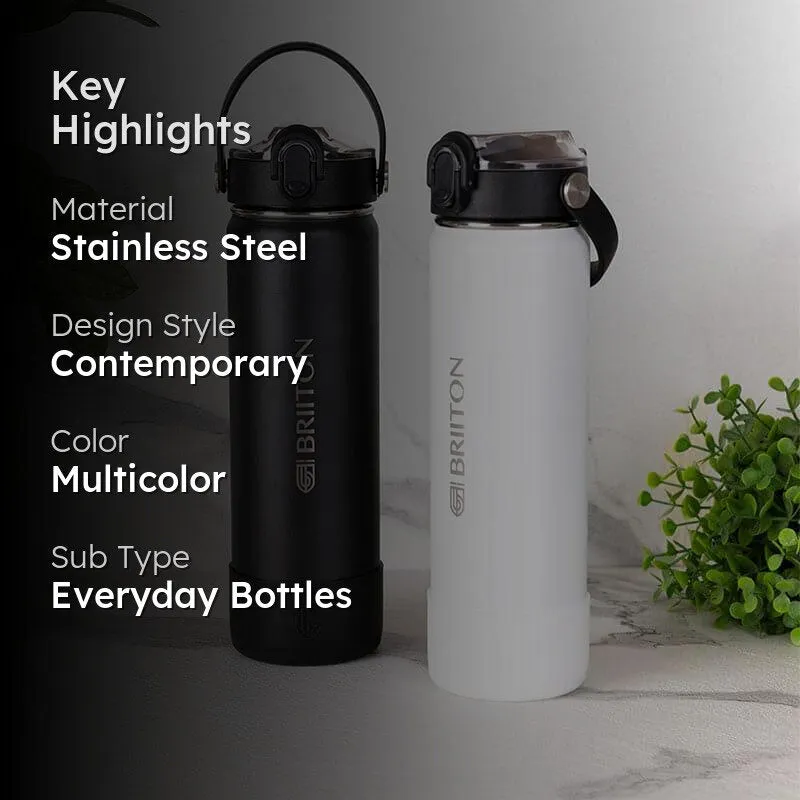 Sip Master Water Bottle (Black & White, 750 mL Each) - Set Of Two media 2