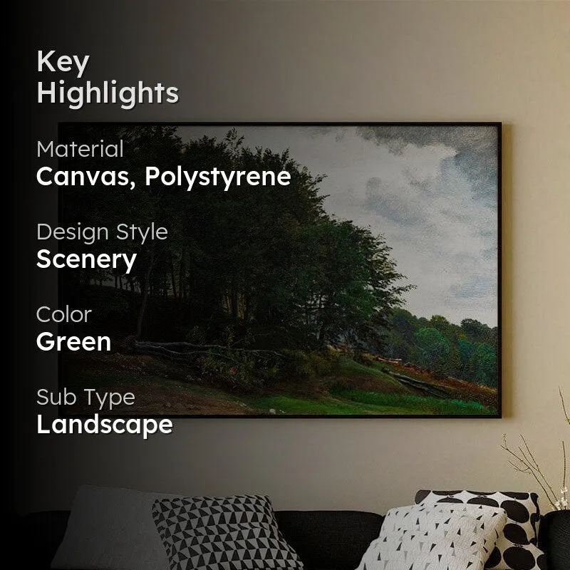 Forested Hills Canvas Wall Painting - Black Frame media 2