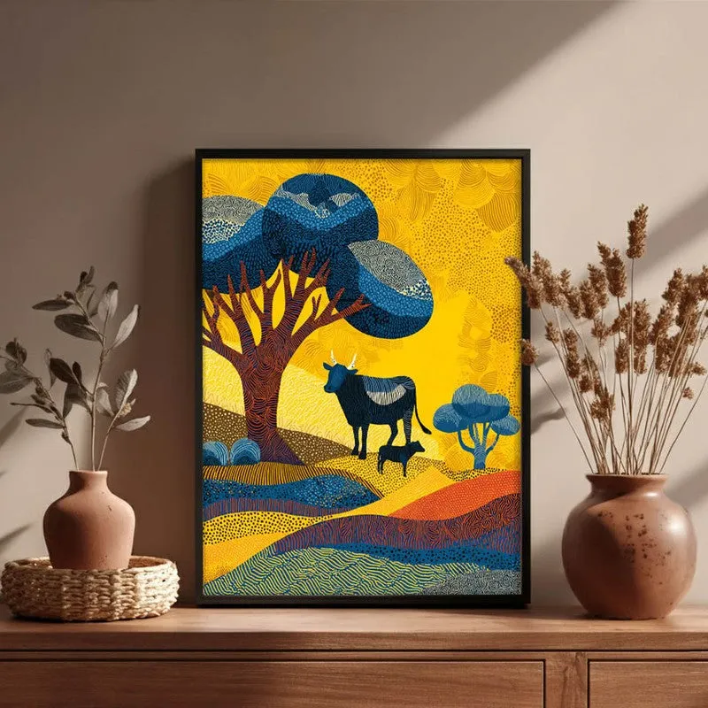 Sunlit Canvas Wall Painting With Black Frame media 6