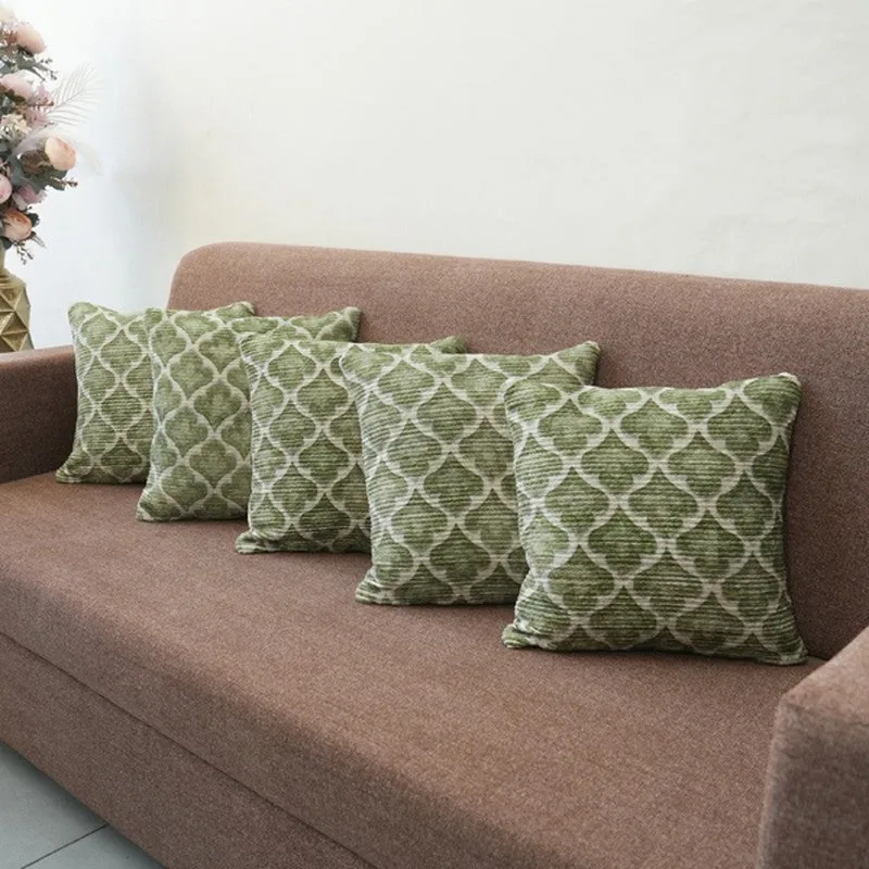 DiagMatrix Cushion Cover (Olive) - Set Of Five media 4