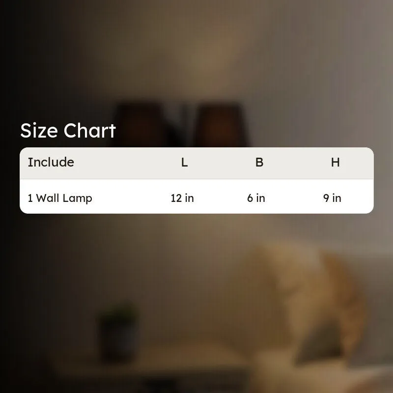 Size chart image for the wall lamp