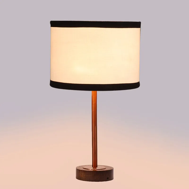 Cotin I Stripe Rodin Wooden Table Lamp - White,Copper,Brown media 5