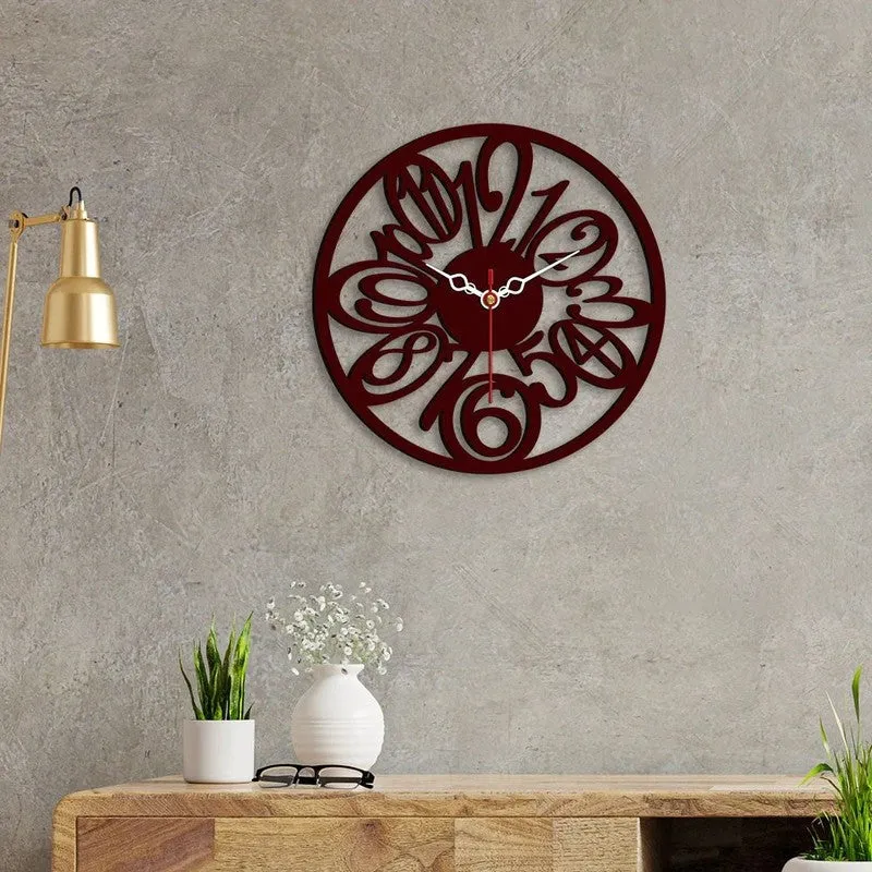 Ring Number Dial Wooden Wall Clock media 3