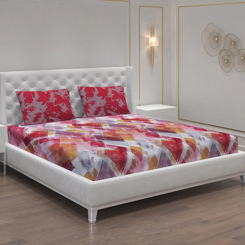 Monte Carlo Modern Muse Cotton Bedsheet (Pink) - 104 TC media 1