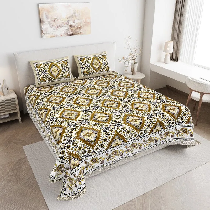PrestigeSleep Cotton Bedsheet (Olive) - 144 TC media 1