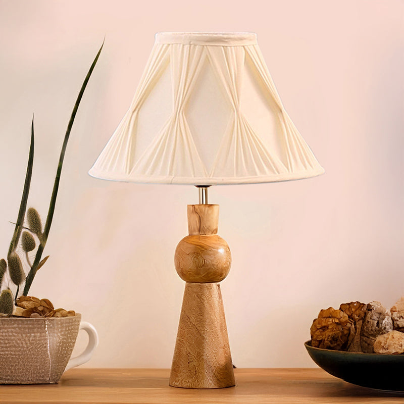 Angler Loft Wooden Table Lamp - Ivory,Brown media 2