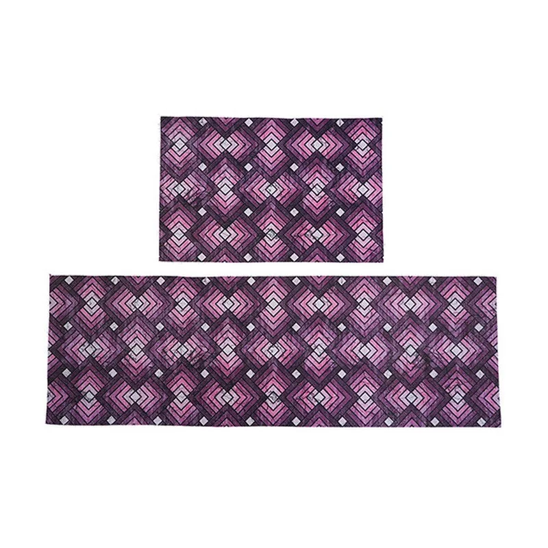 ContourLines Polyester Kitchen Floor Mats (Purple) - Set of Two media 3