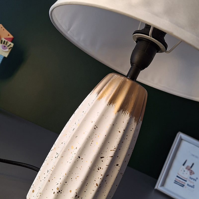 Ebla Ceramic Table Lamp - White,Gold media 6