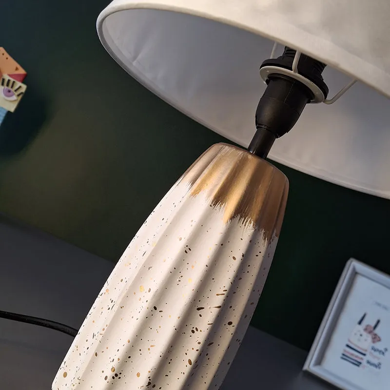 Ebla Ceramic Table Lamp - White,Gold media 6
