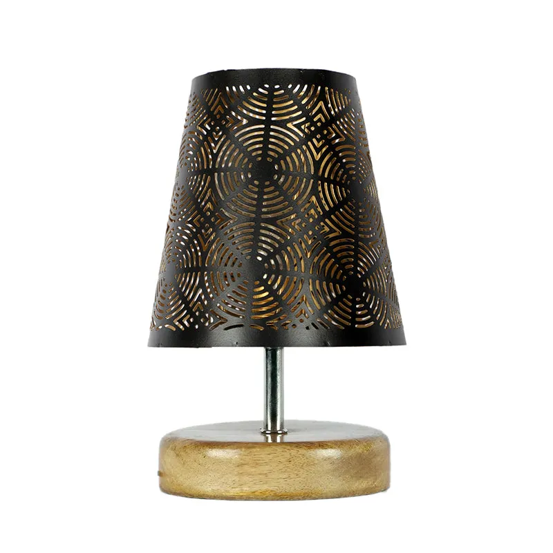Neso Etched Metal Table Lamp - Black,Brown media 4