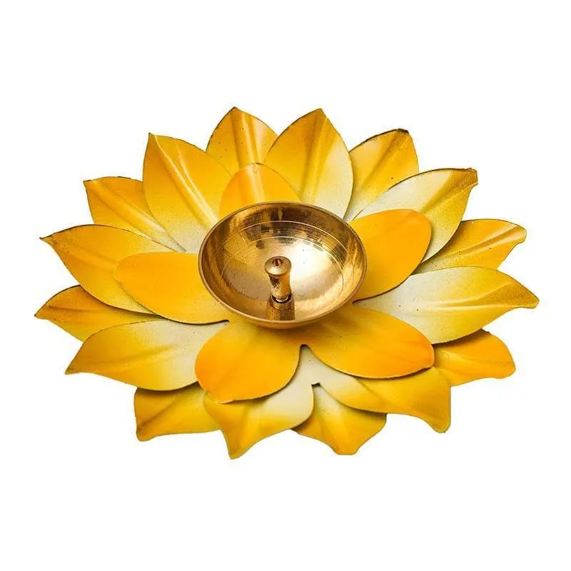 Sacred Bloom Diya- Yellow media 5
