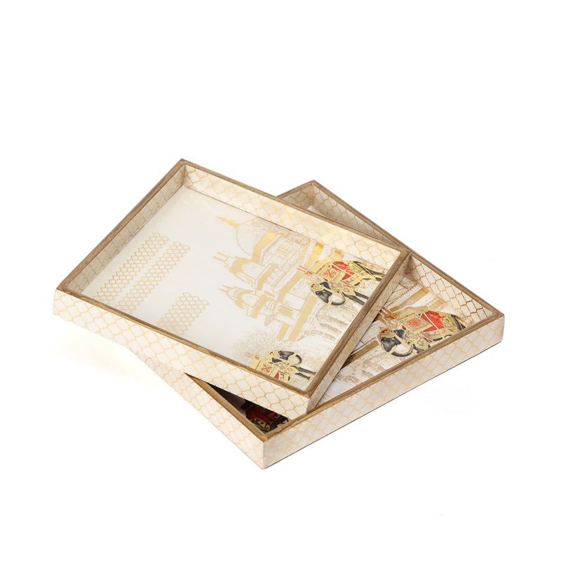 Haathi Parades Square Serving Tray - Set Of Two media 6