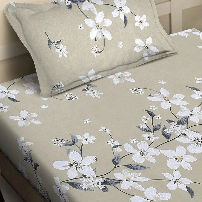Mitusha Printed Cotton Bedsheet (Olive Green) - 200 TC media 3