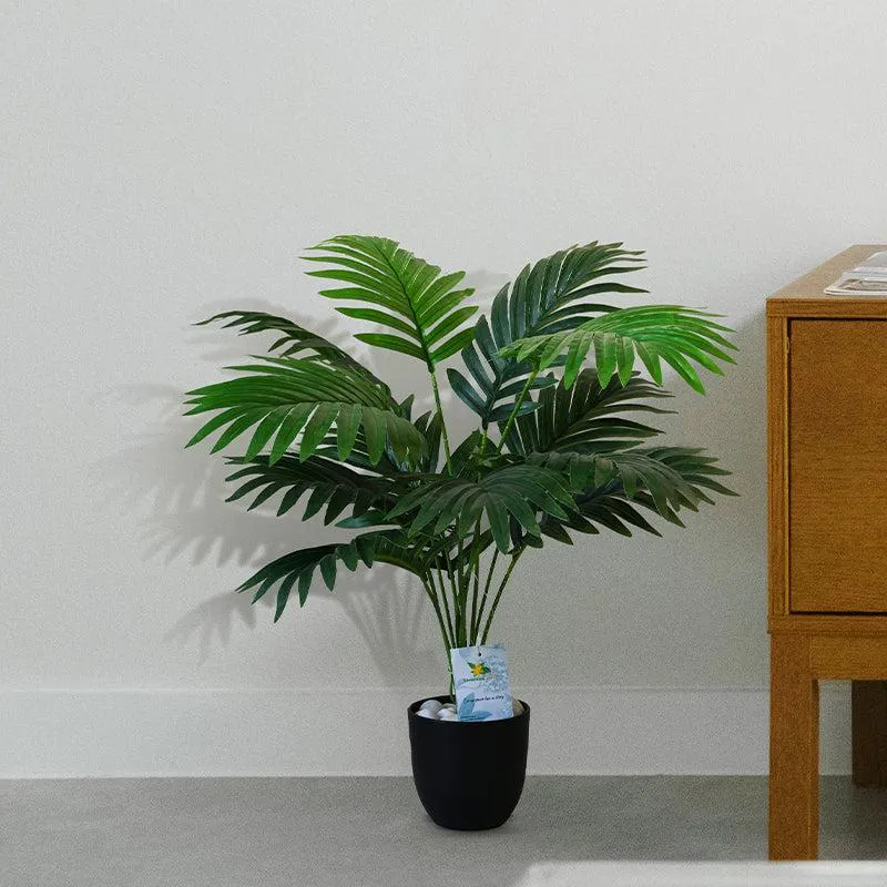 Faux Everlasting Areca Palm Plant With Black Plastic Pot - 58 Cms media 3