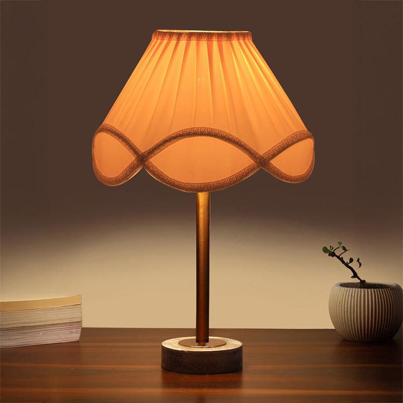 Valencia Rodin Wooden Table Lamp - White,Copper,White
