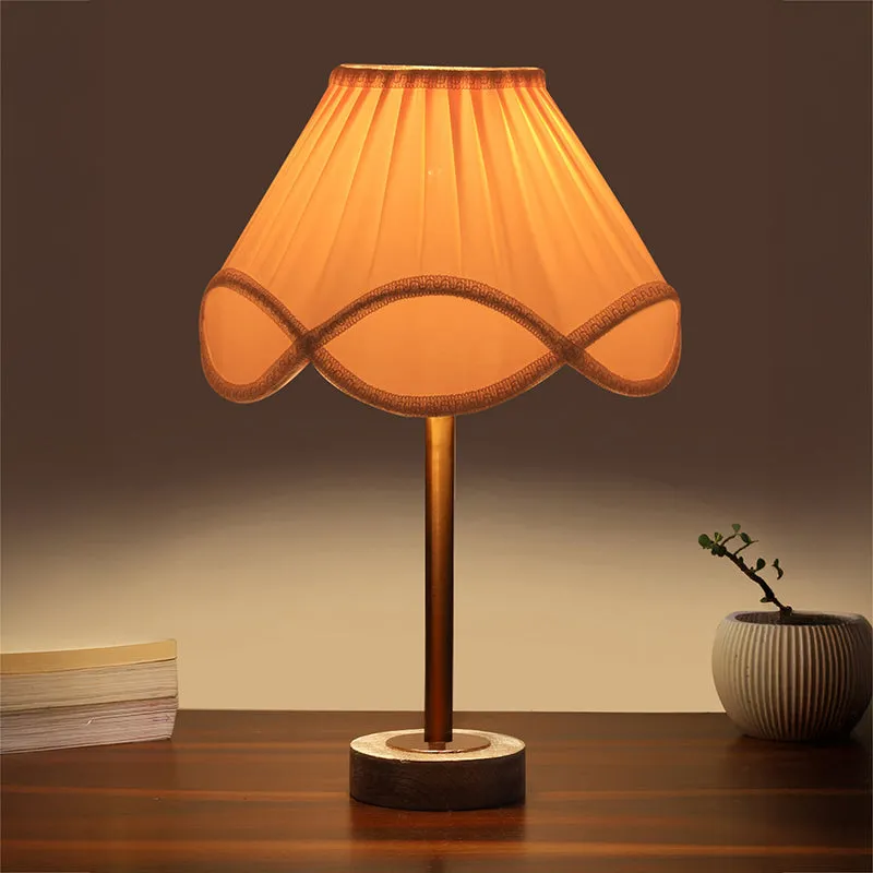 Valencia Rodin Wooden Table Lamp - White,Copper,White media 1