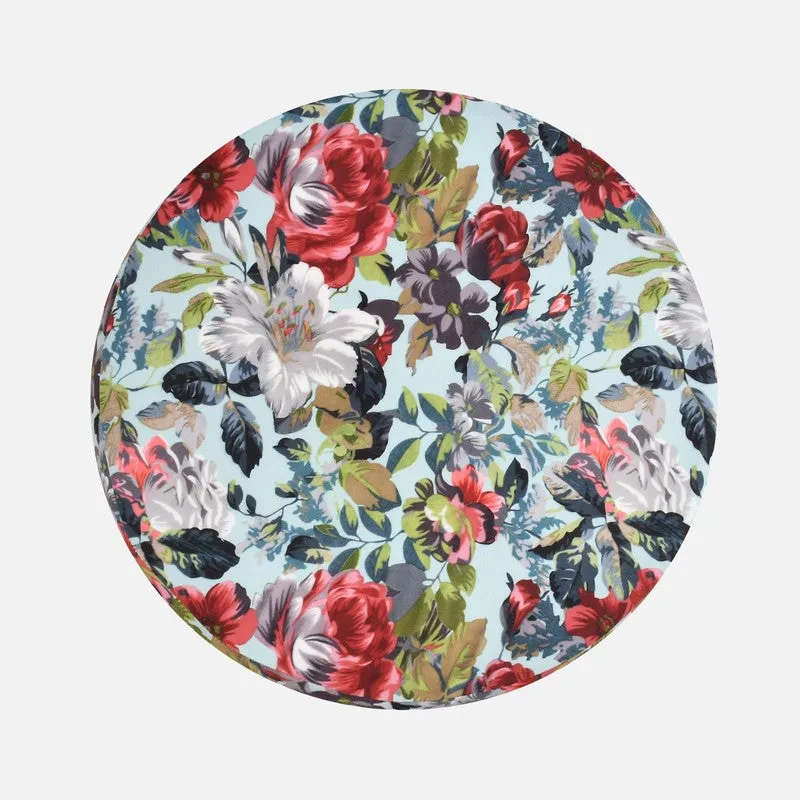 Bloomrise Floral Velvet Ottoman - Multicolor media 5