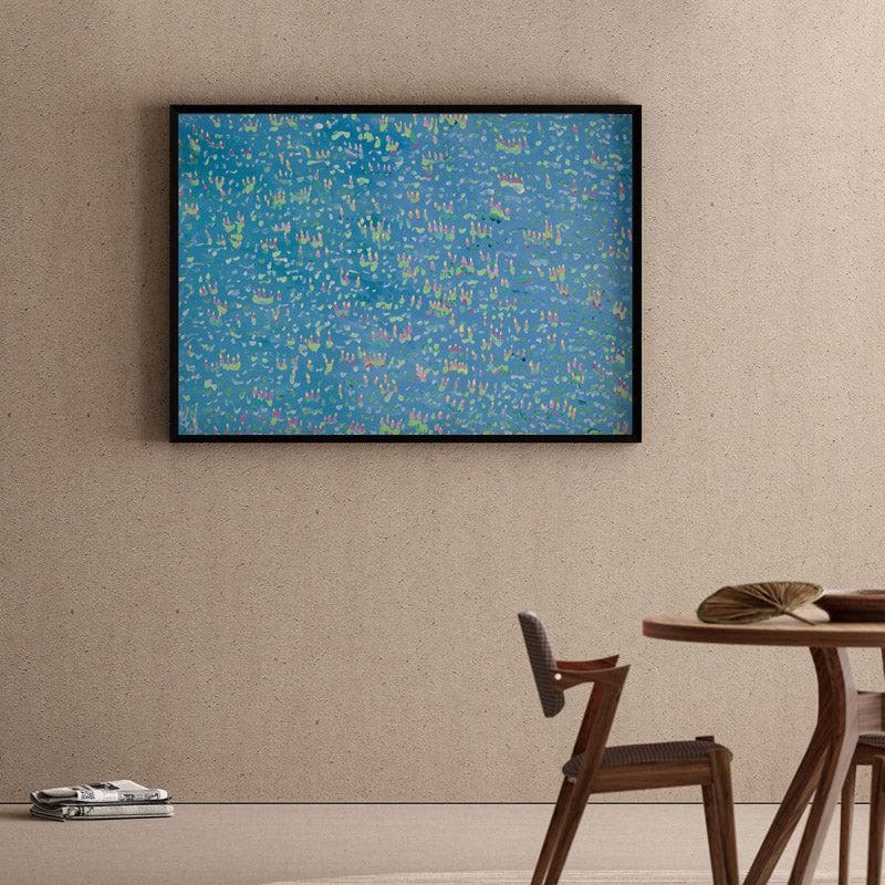 Dancing Lights Canvas Wall Painting - Black Frame