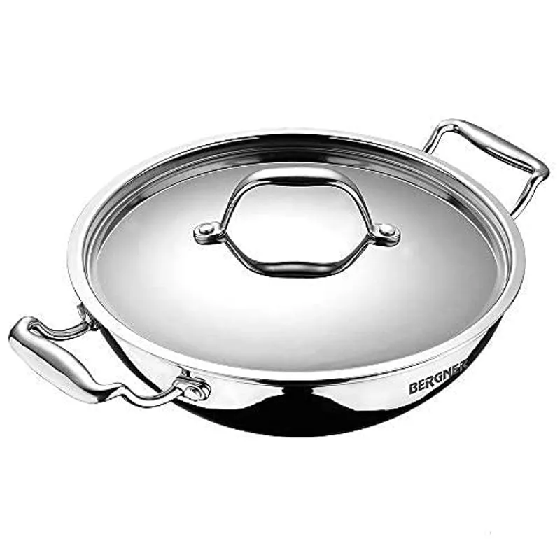 Bergner Argent Triply Deep Kadhai With Lid - 5700 mL media 3