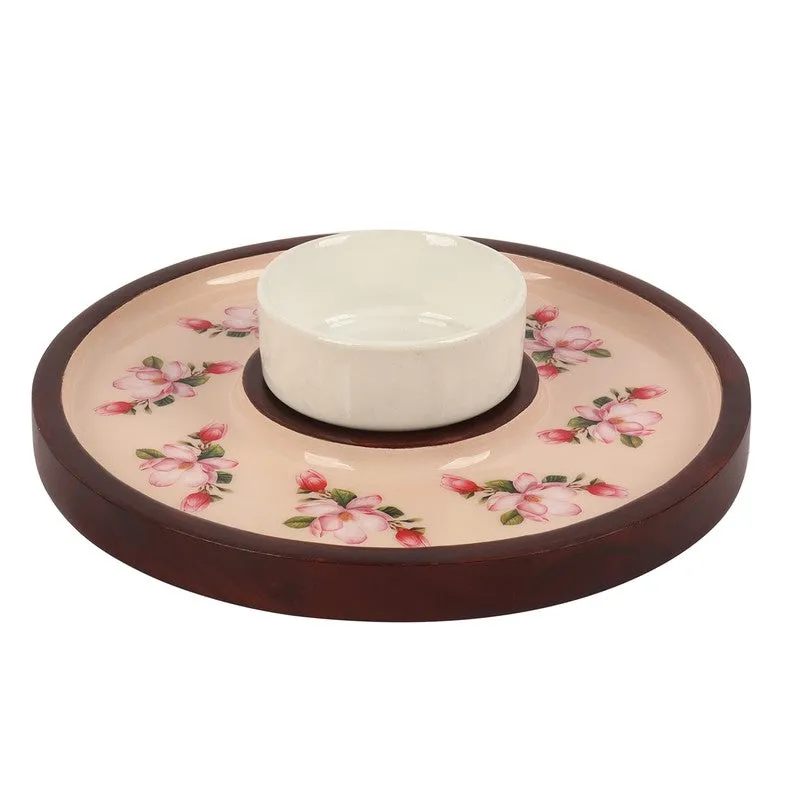 Maple Mark Dessert (Wood,Ceramic) Platter - Two Piece Set media 8